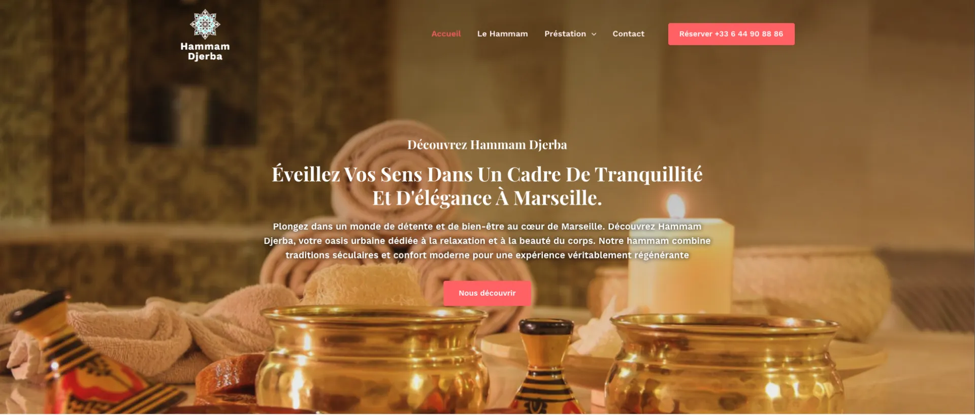 Screenshot homepage Hammam Djerba